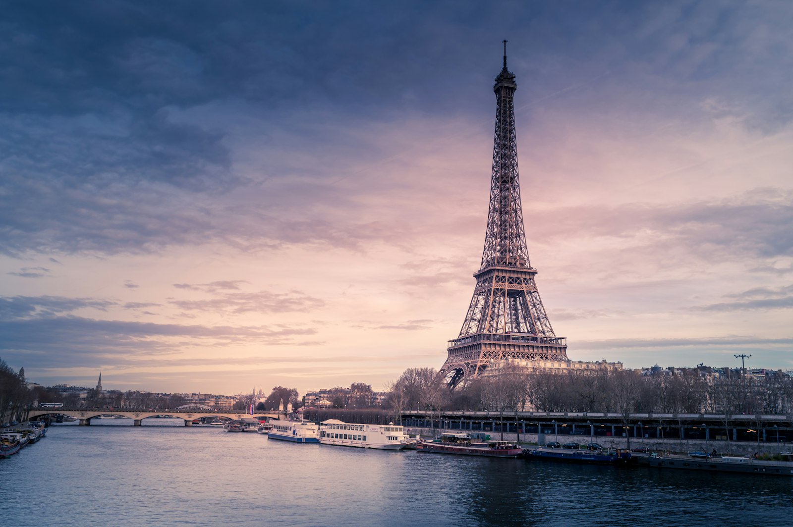 Paris in soft morning light along the Seine