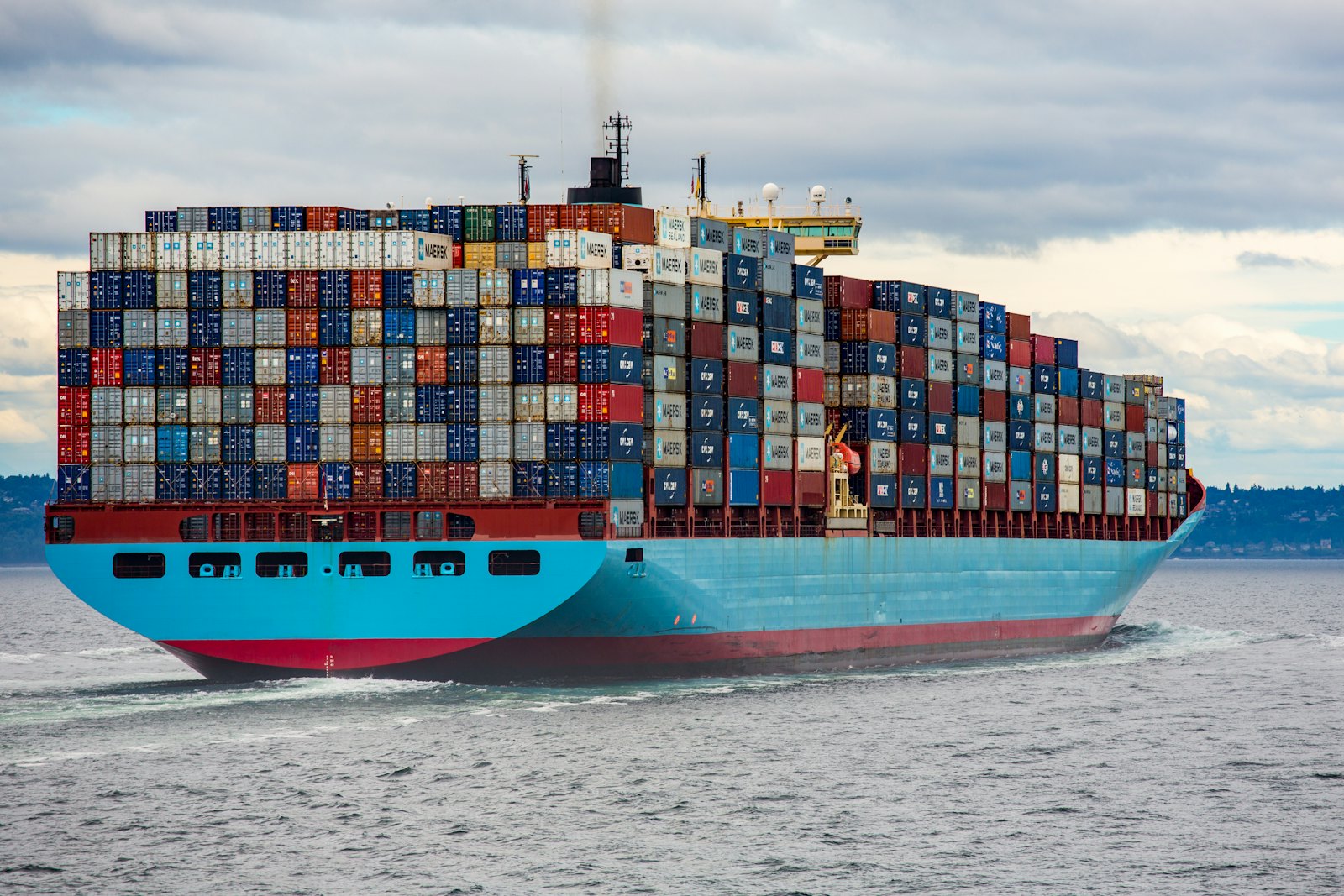 Container ship carrying goods across international waters